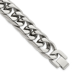 Chisel Stainless Steel Polished 8.25 inch Heavy Curb Link Bracelet