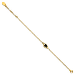 Chisel Stainless Steel Polished Yellow IP-plated with Black Enameled Stars 6.5 inch Bracelet with 1.5 inch Extension