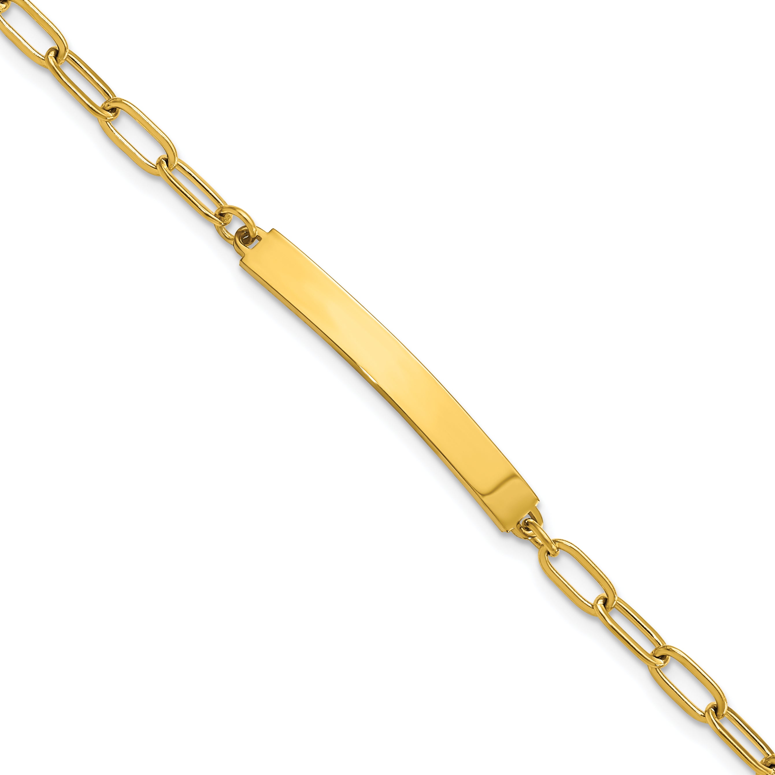 Chisel Stainless Steel Polished Yellow IP-plated Paperclip Link Chain 6.5 inch ID Bracelet with 1.25 inch Extension