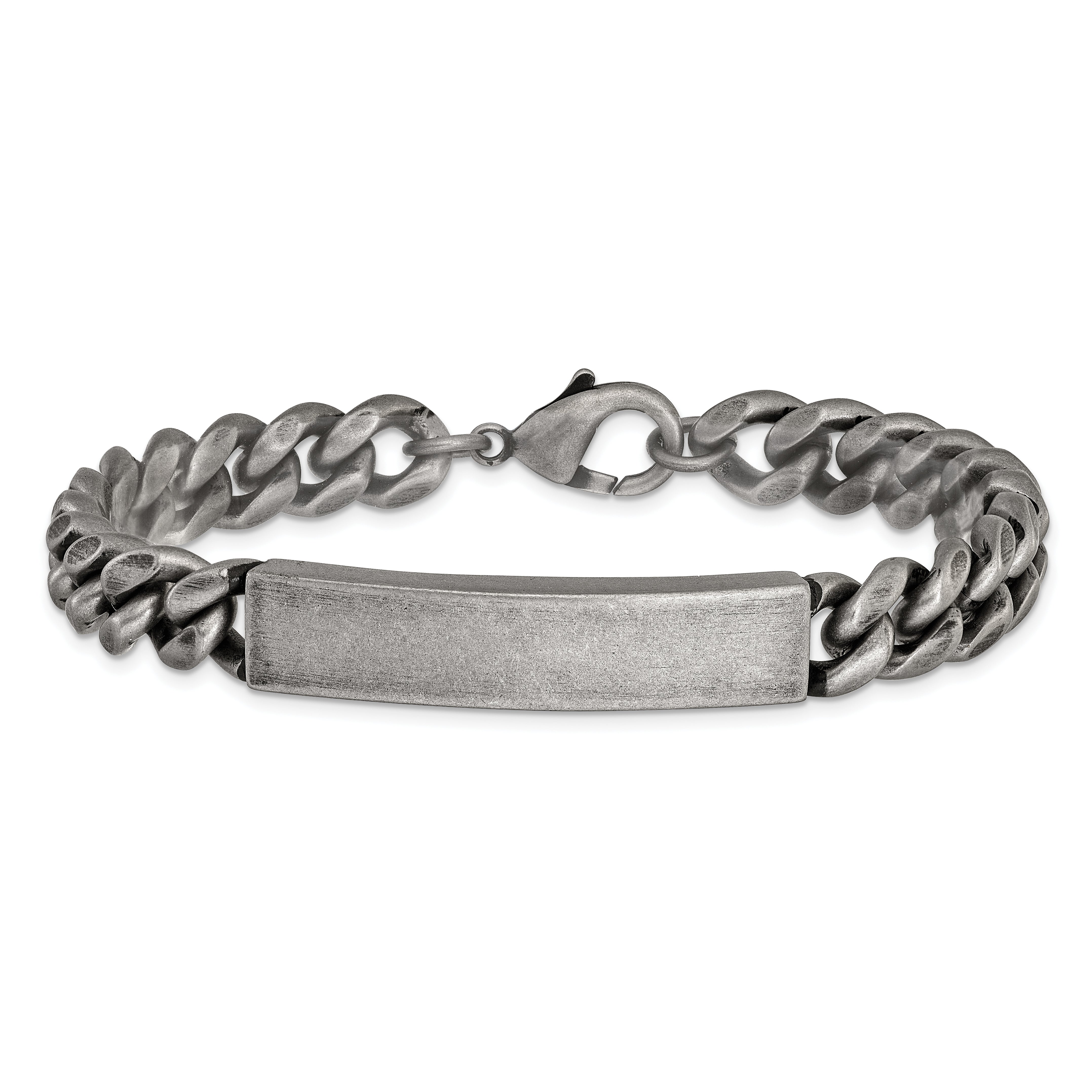 Chisel Stainless Steel Antiqued and Brushed 10mm 8.5 inch ID Bracelet