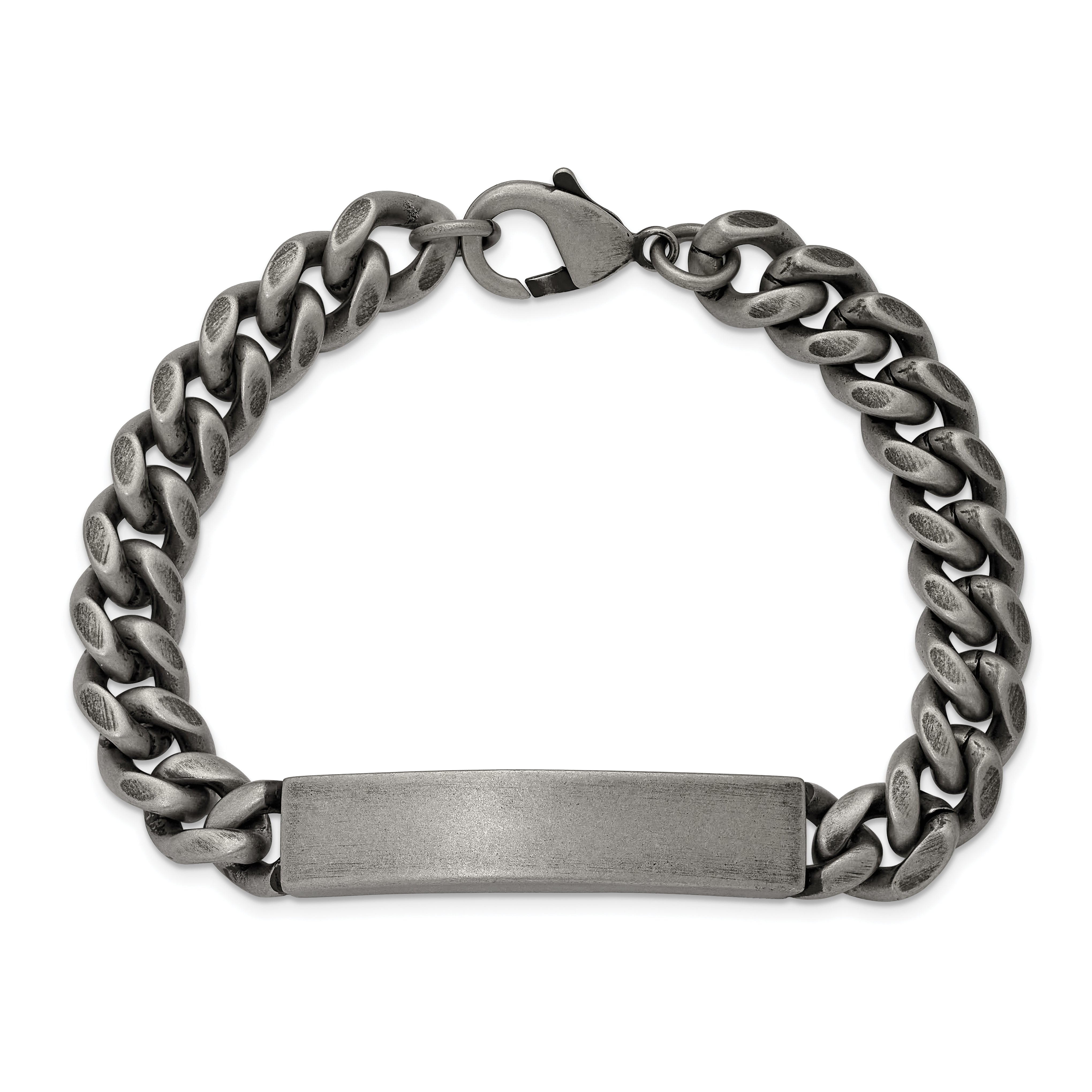 Chisel Stainless Steel Antiqued and Brushed 10mm 8.5 inch ID Bracelet