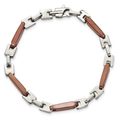 Chisel Stainless Steel Polished Brown IP-plated 8.25 inch Bracelet