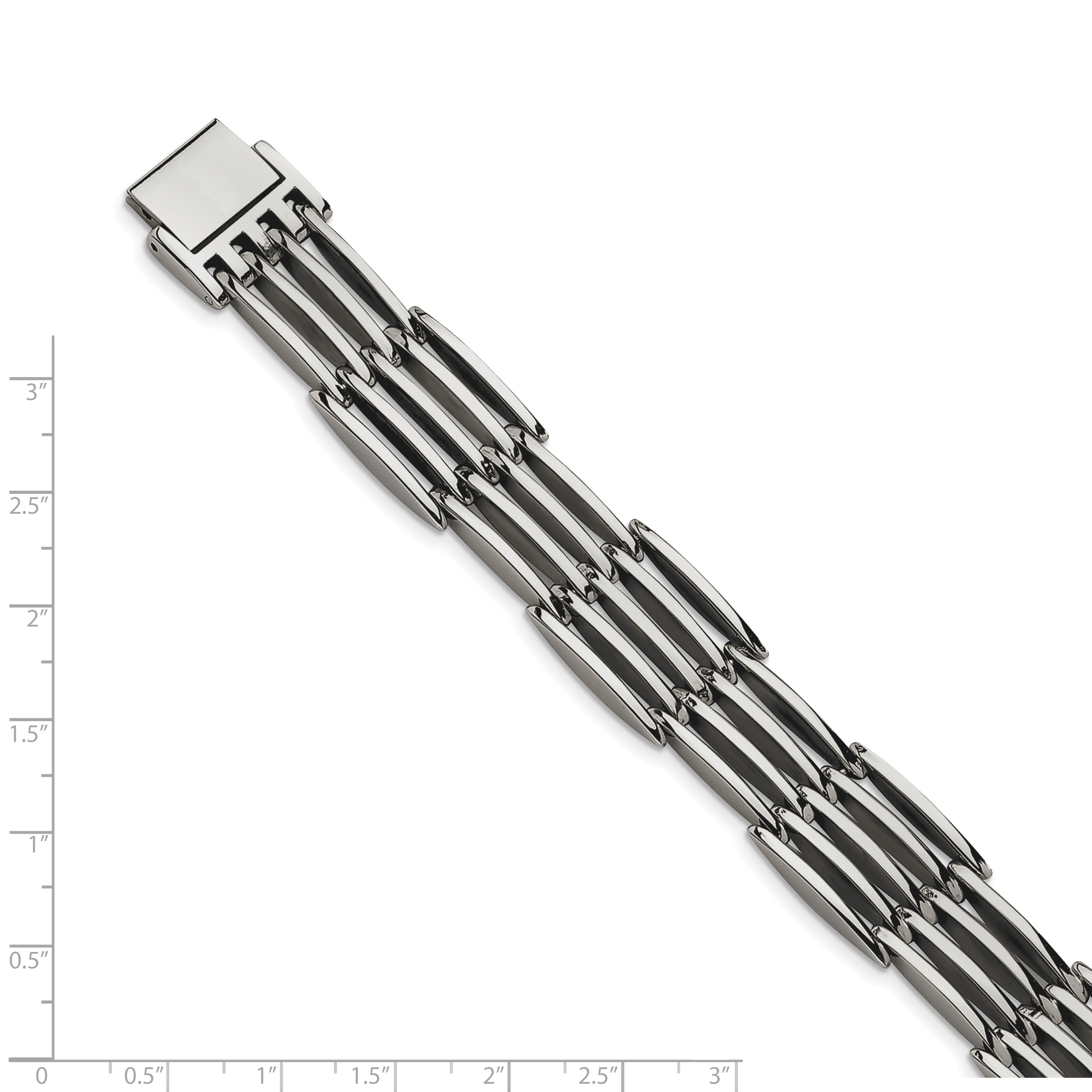 Chisel Stainless Steel Polished 8.5 inch Link Bracelet