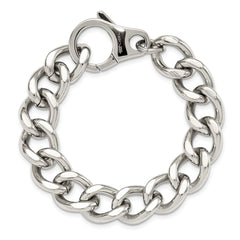 Chisel Stainless Steel Polished 8.5 inch Large Curb Link Bracelet