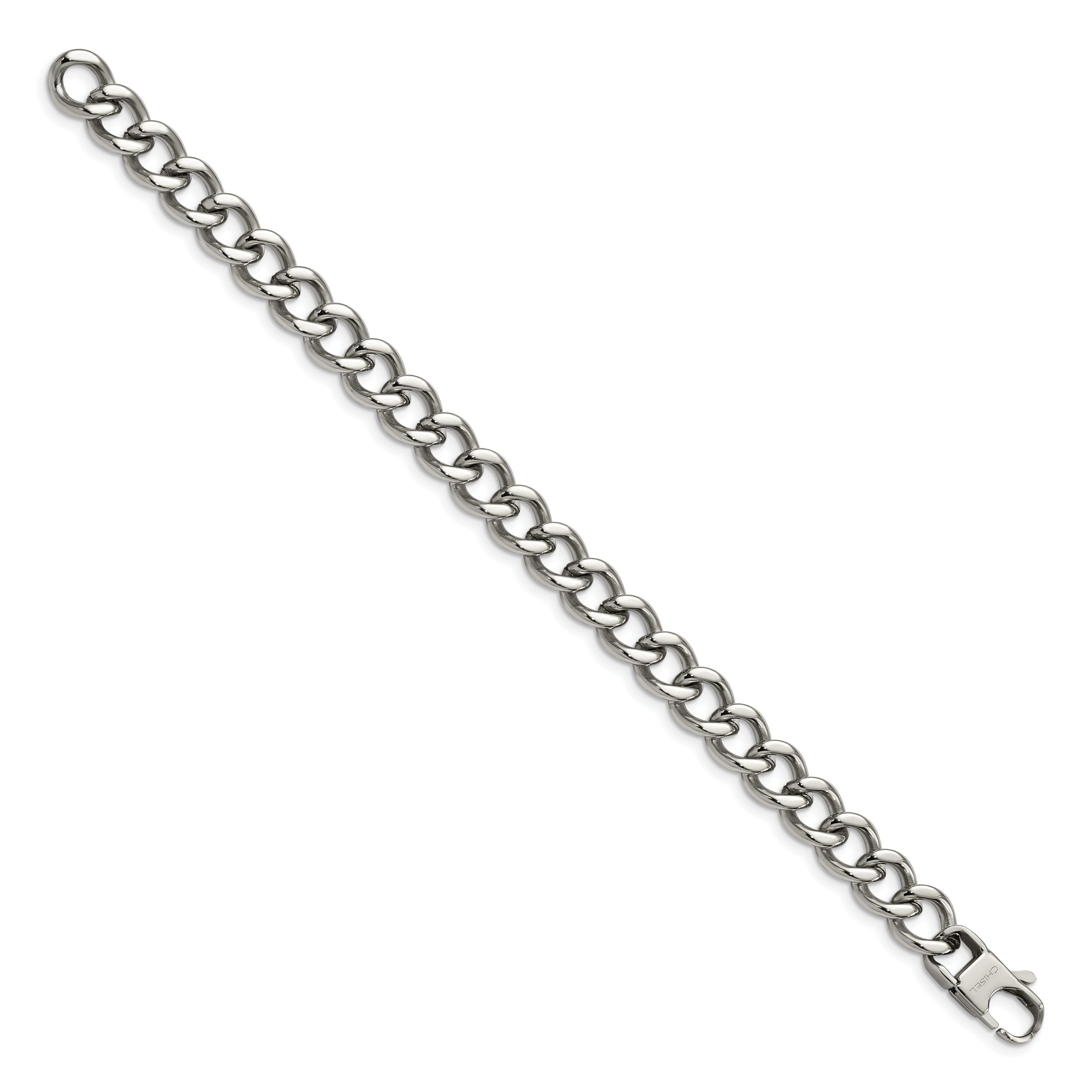 Chisel Stainless Steel Polished 8.5 inch Curb Bracelet