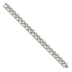 Chisel Stainless Steel Brushed and Polished 8.25 inch Open Link Bracelet