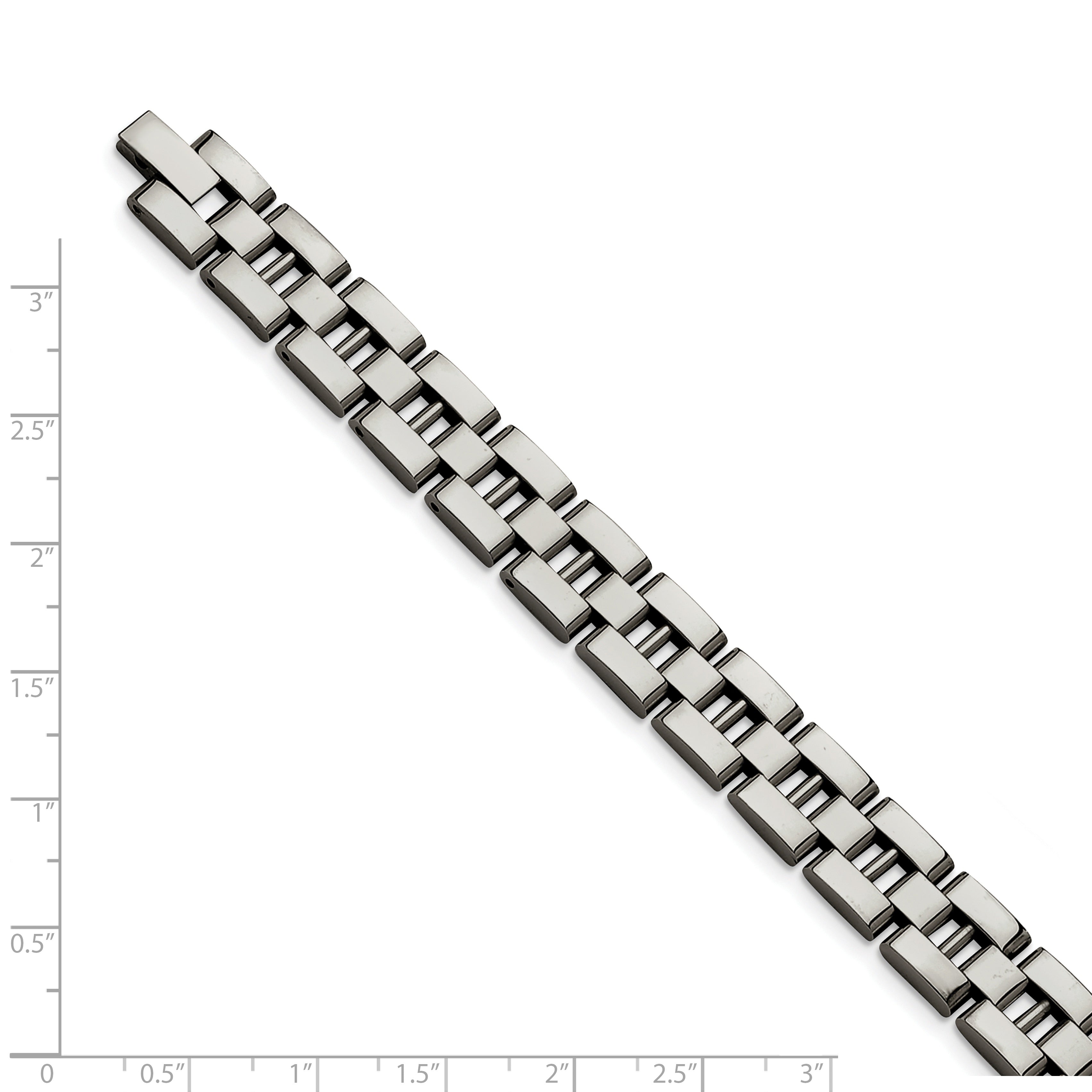 Chisel Stainless Steel Brushed and Polished 8.25 inch Open Link Bracelet