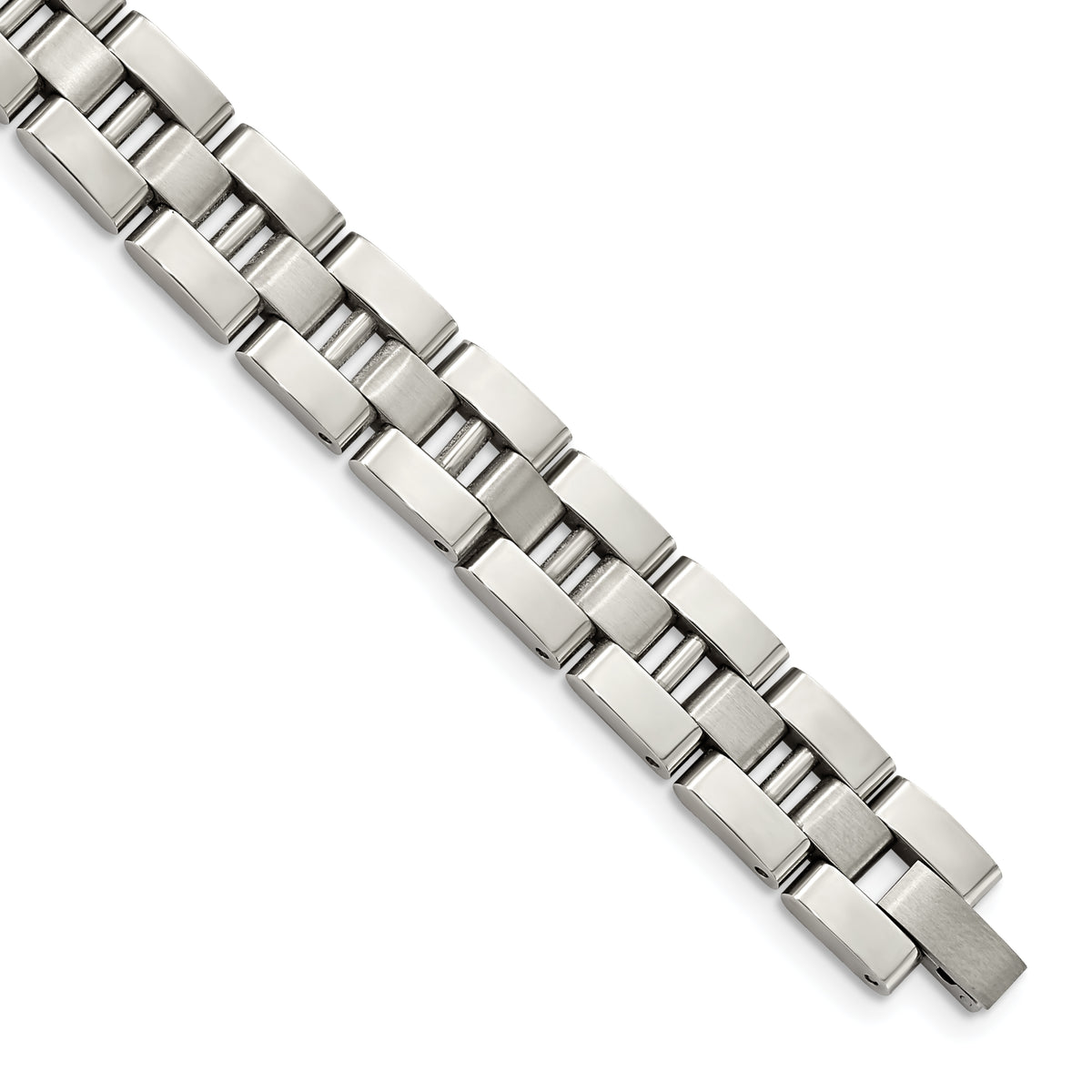 Chisel Stainless Steel Brushed and Polished 8.25 inch Open Link Bracelet