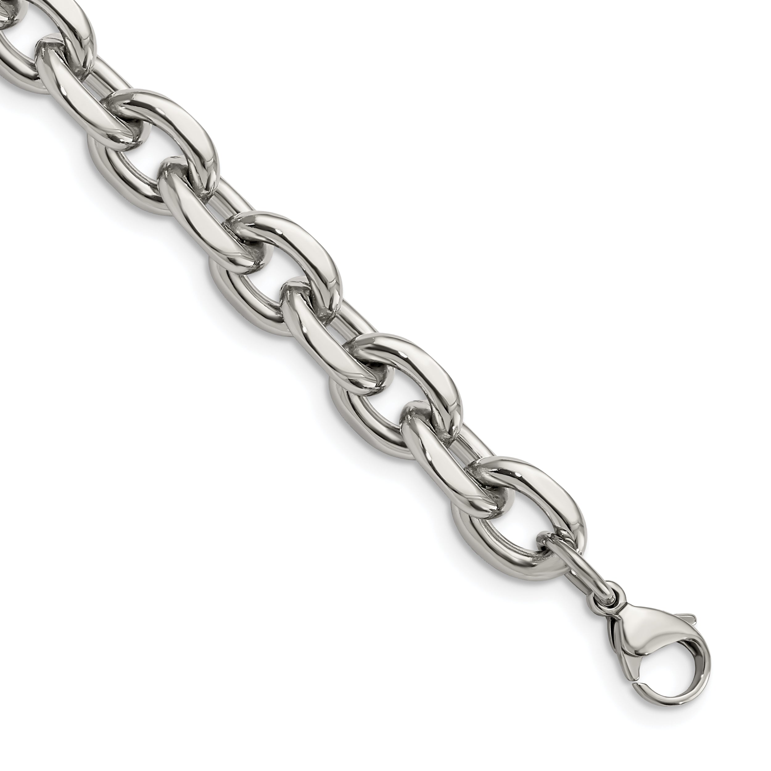 Chisel Stainless Steel Polished 9 inch Cable Link Bracelet