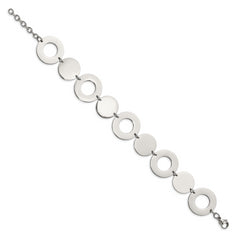 Chisel Stainless Steel Polished 7.5 inch Circle Link Bracelet