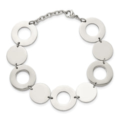 Chisel Stainless Steel Polished 7.5 inch Circle Link Bracelet