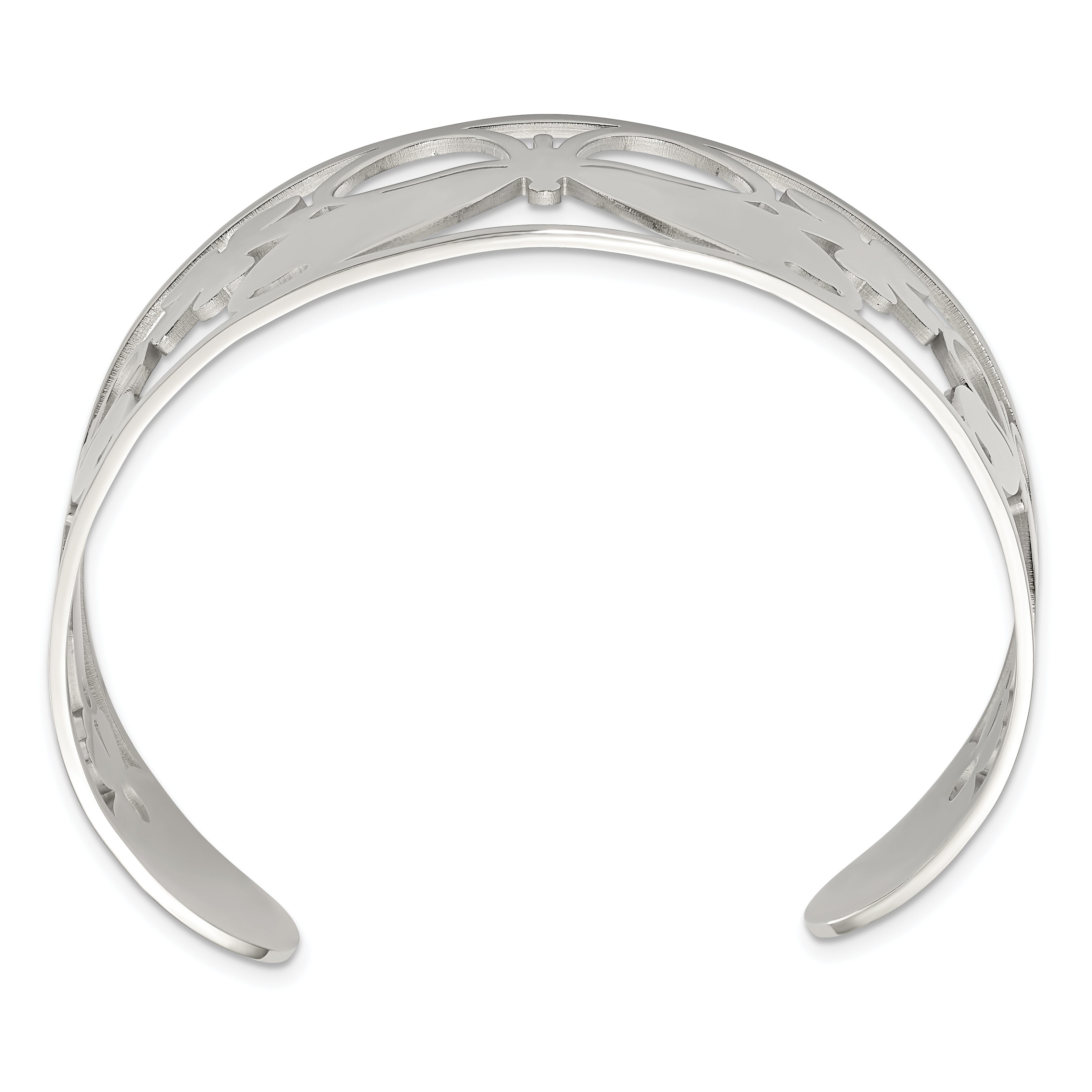 Chisel Stainless Steel Polished Butterfly Cuff Bangle