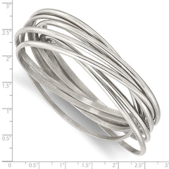 Chisel Stainless Steel Polished 9 Piece Set of Intertwined Bangles