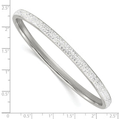 Stainless Steel Polished Crystal Round Slip-on Bangle