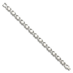 Chisel Stainless Steel Brushed and Polished 8 inch Stampato Bracelet