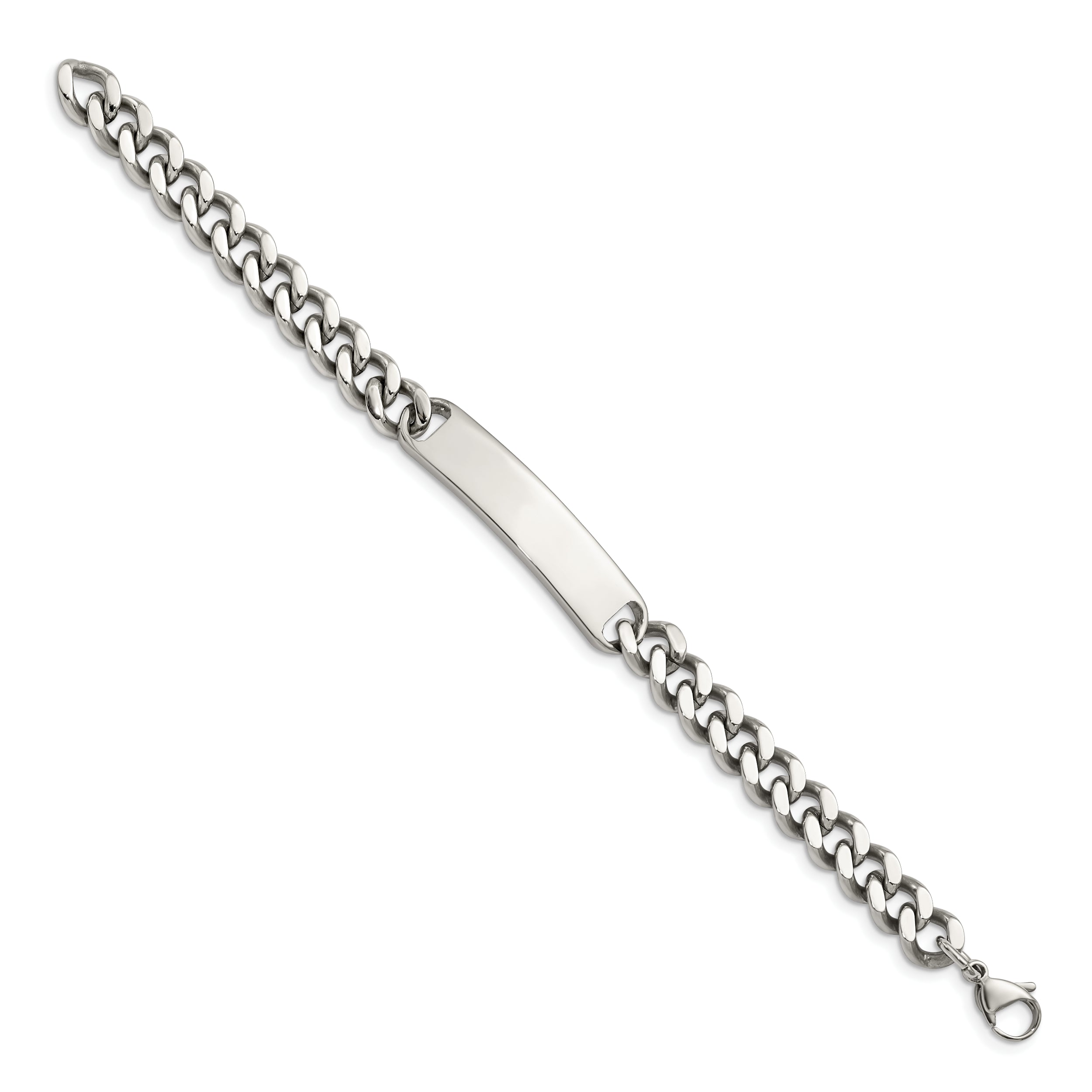 Chisel Stainless Steel Polished Curb Chain 8.5 inch ID Bracelet