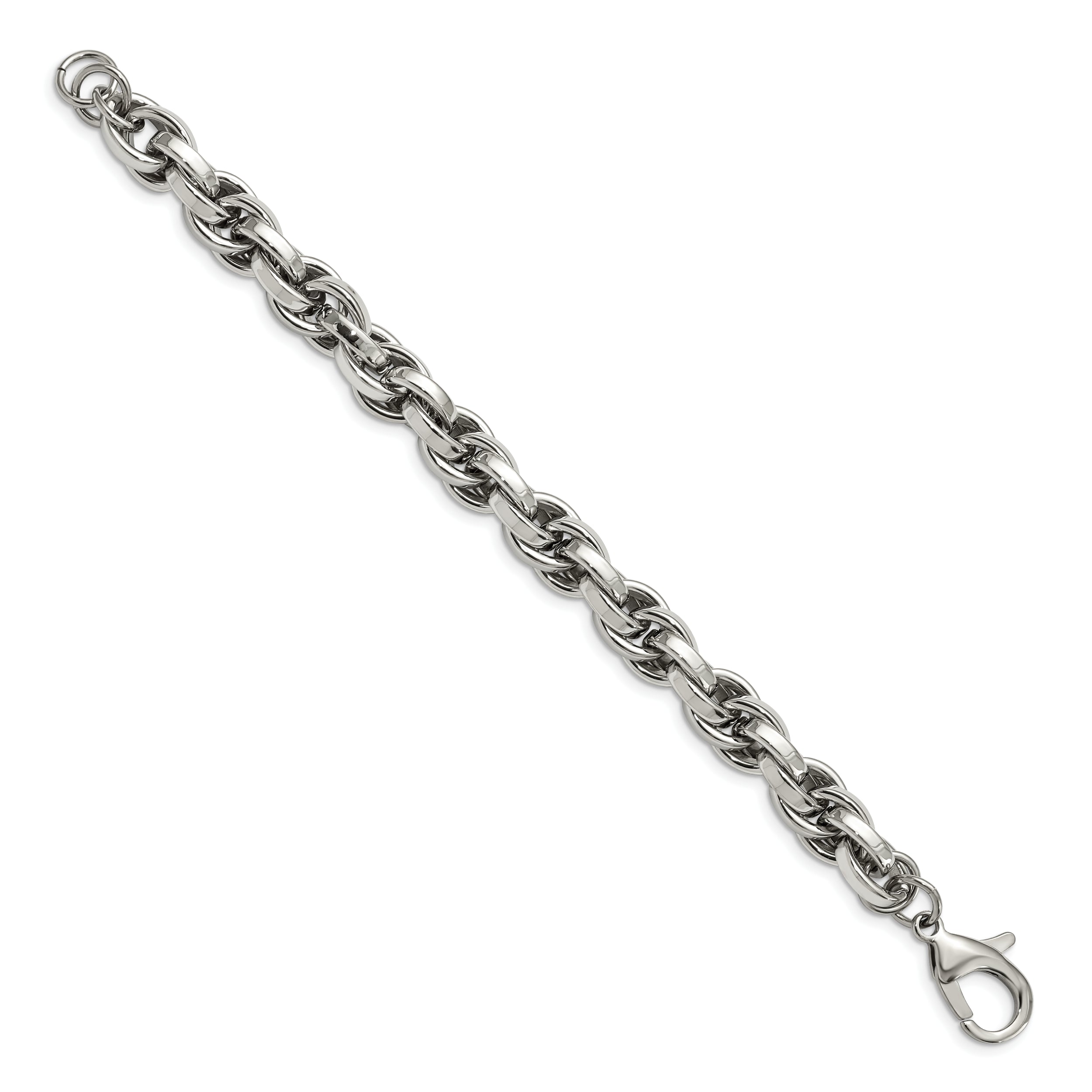 Chisel Stainless Steel Polished 8.5 inch Oval Link Bracelet