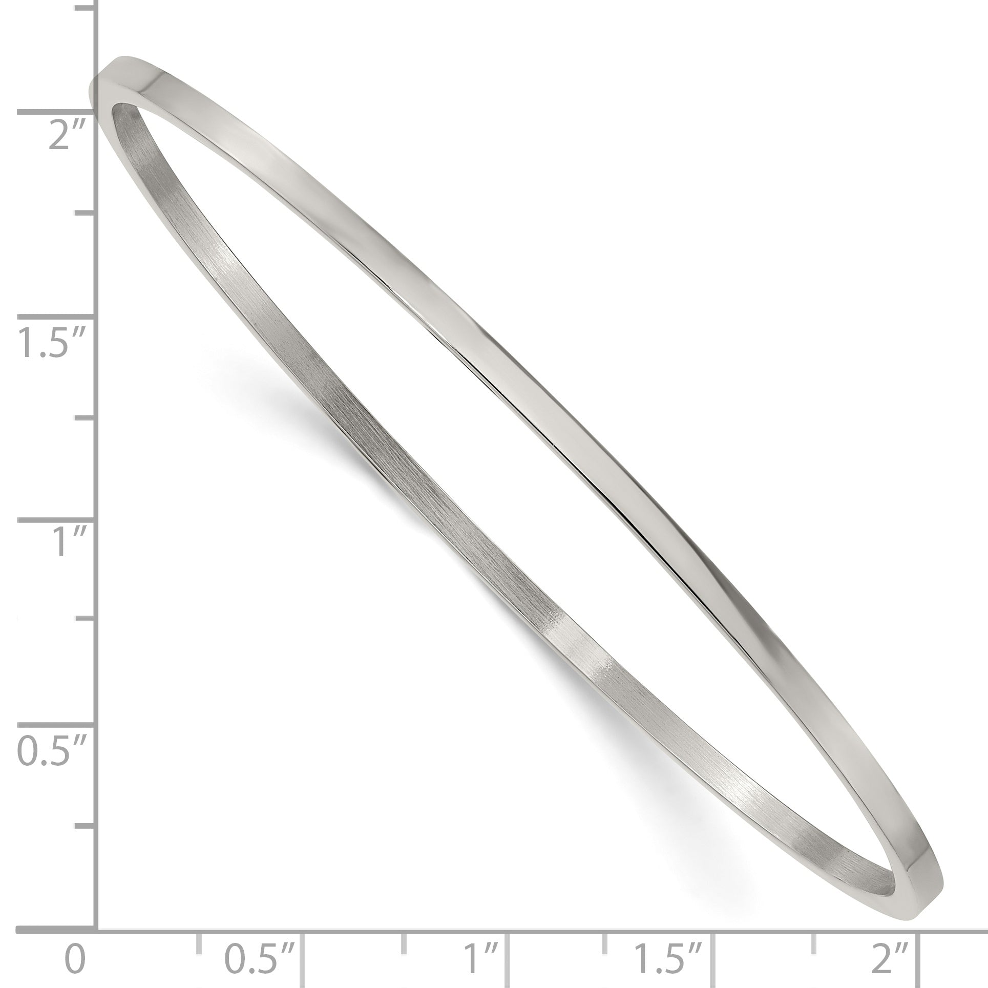 Chisel Stainless Steel Polished 2mm Bangle