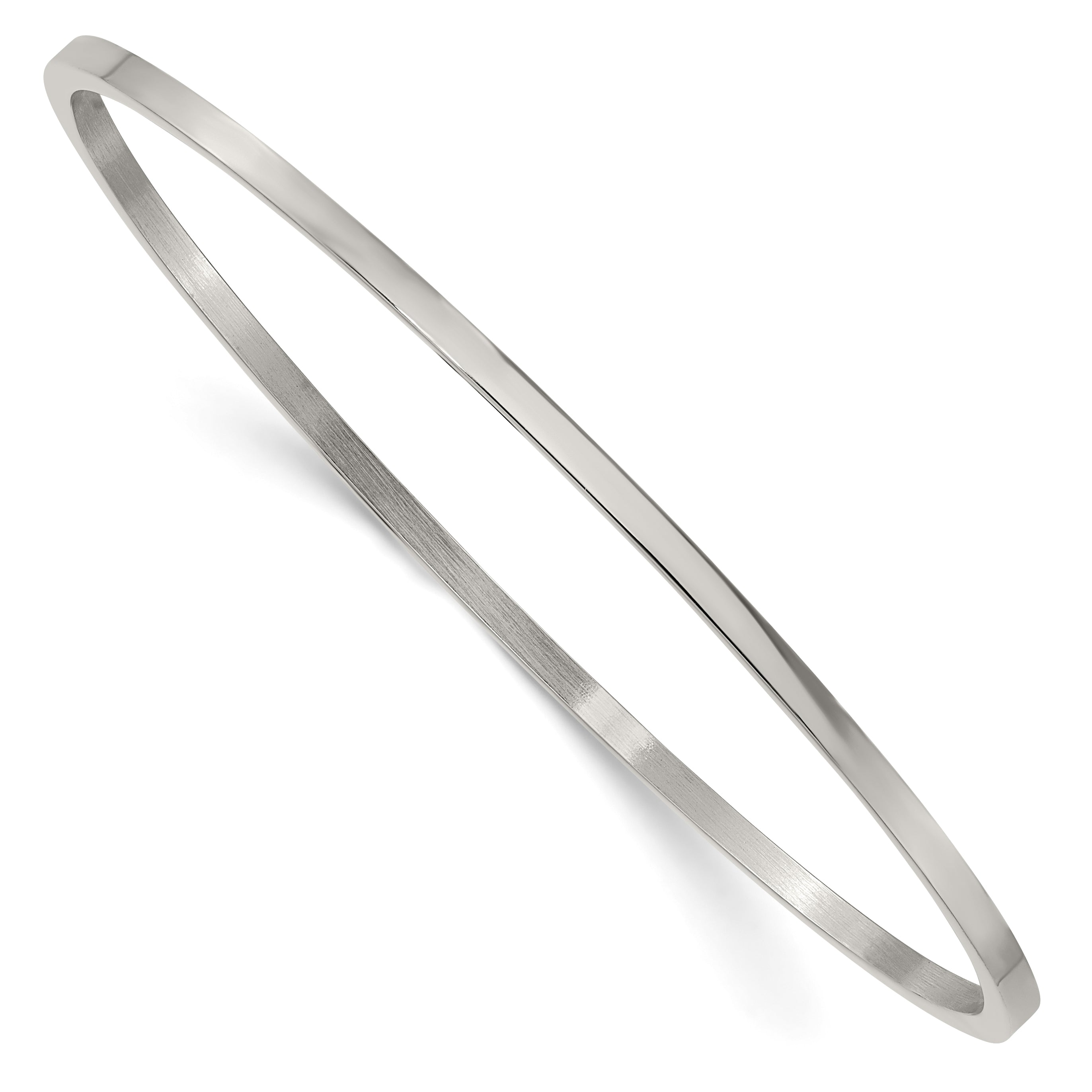 Chisel Stainless Steel Polished 2mm Bangle