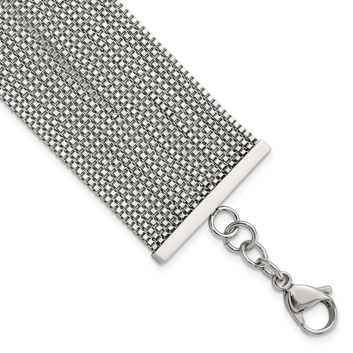 Stainless Steel Polished Multi-strand Box Chain Bracelet