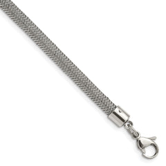 Chisel Stainless Steel Polished and Textured Wire 8 inch Bracelet