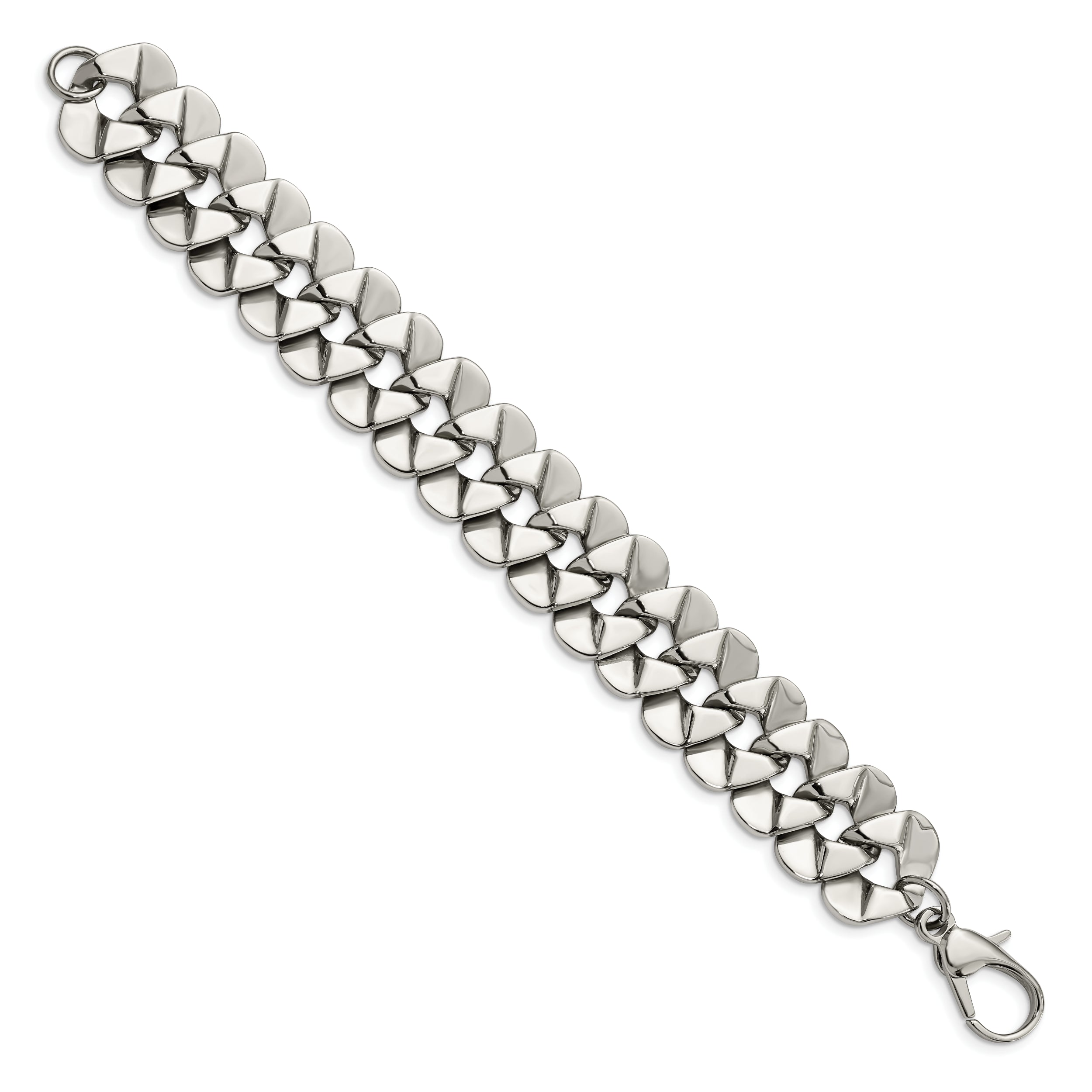 Stainless Steel Polished Oval Link 8.5in Bracelet