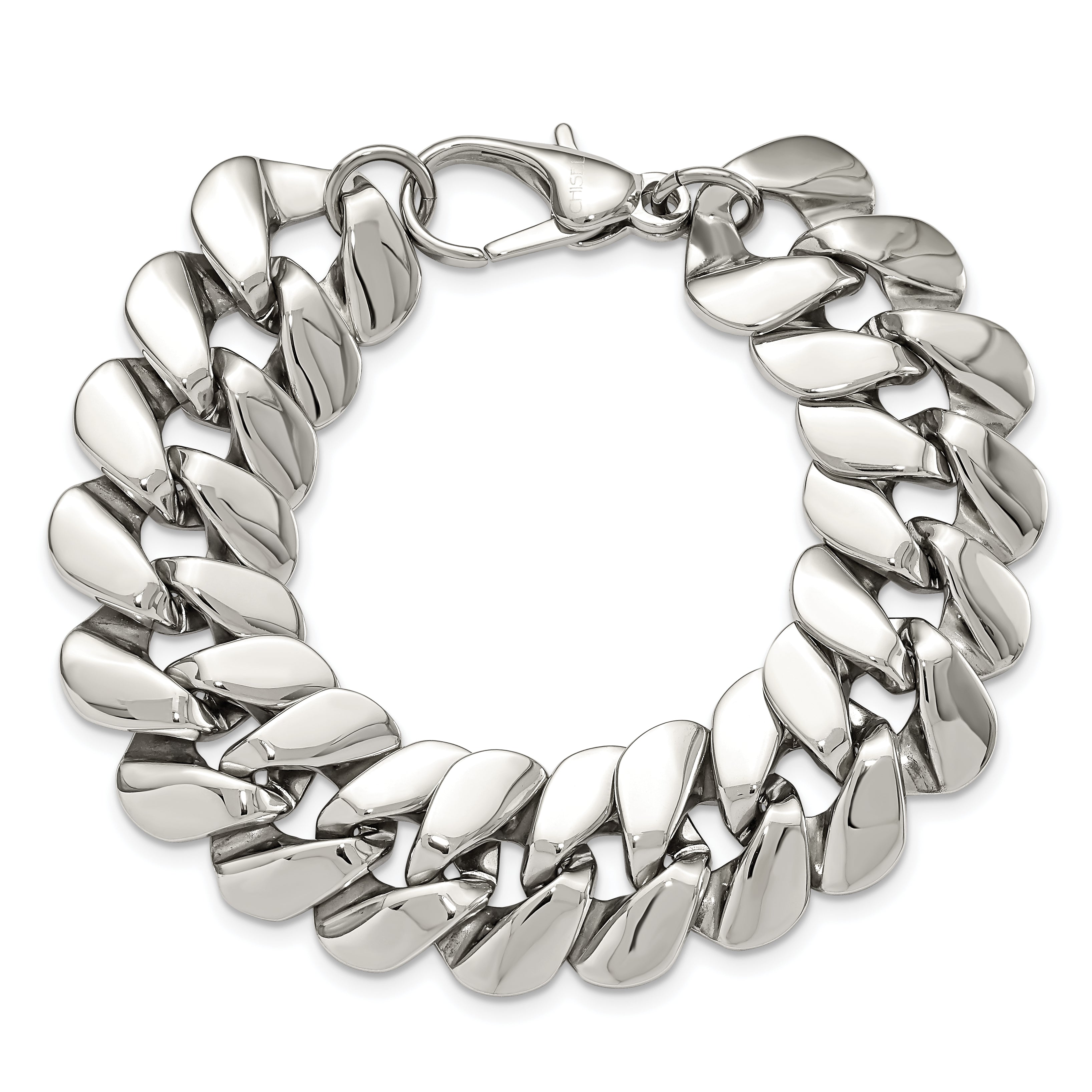 Stainless Steel Polished Oval Link 8.5in Bracelet