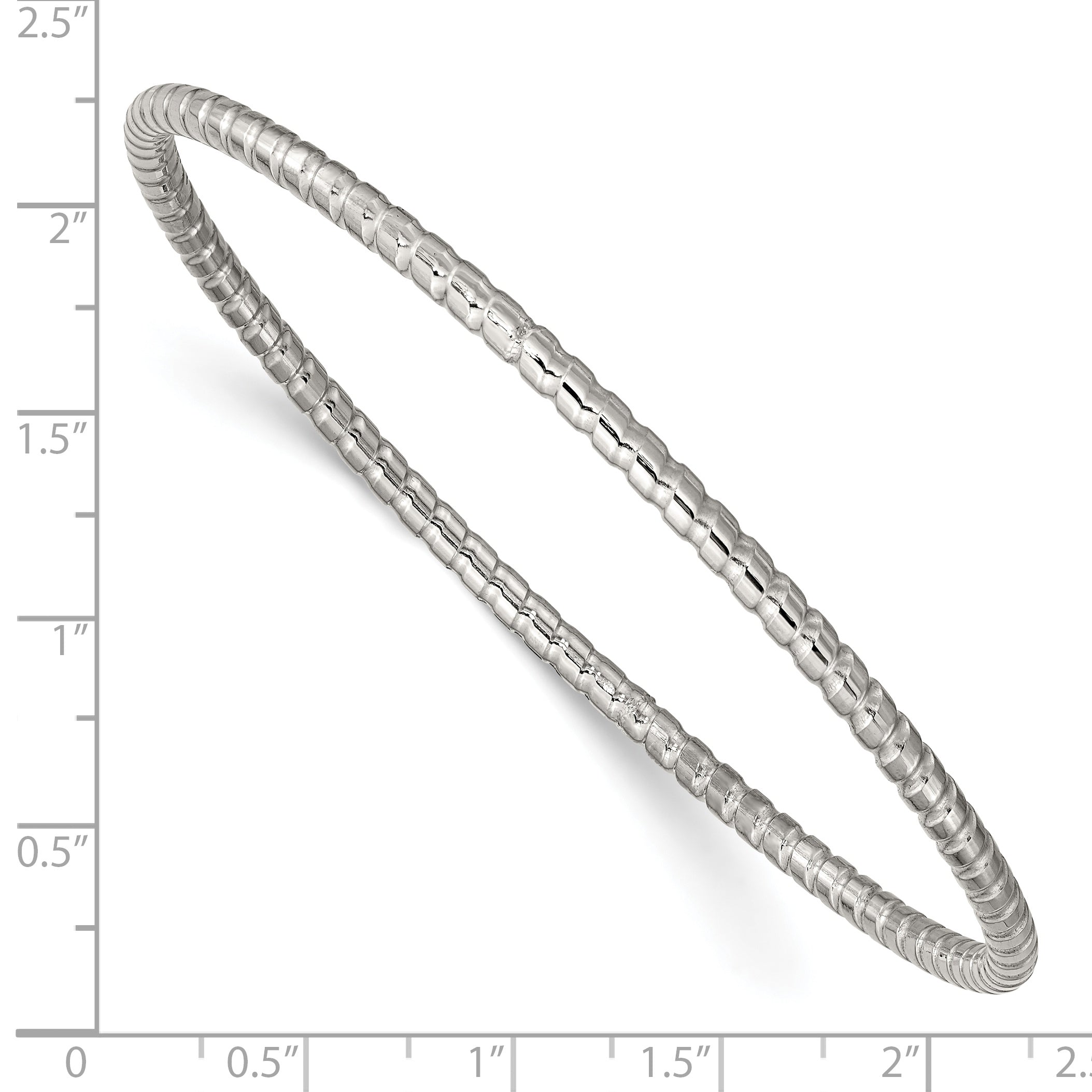 Chisel Stainless Steel Polished and Textured 3mm Bangle