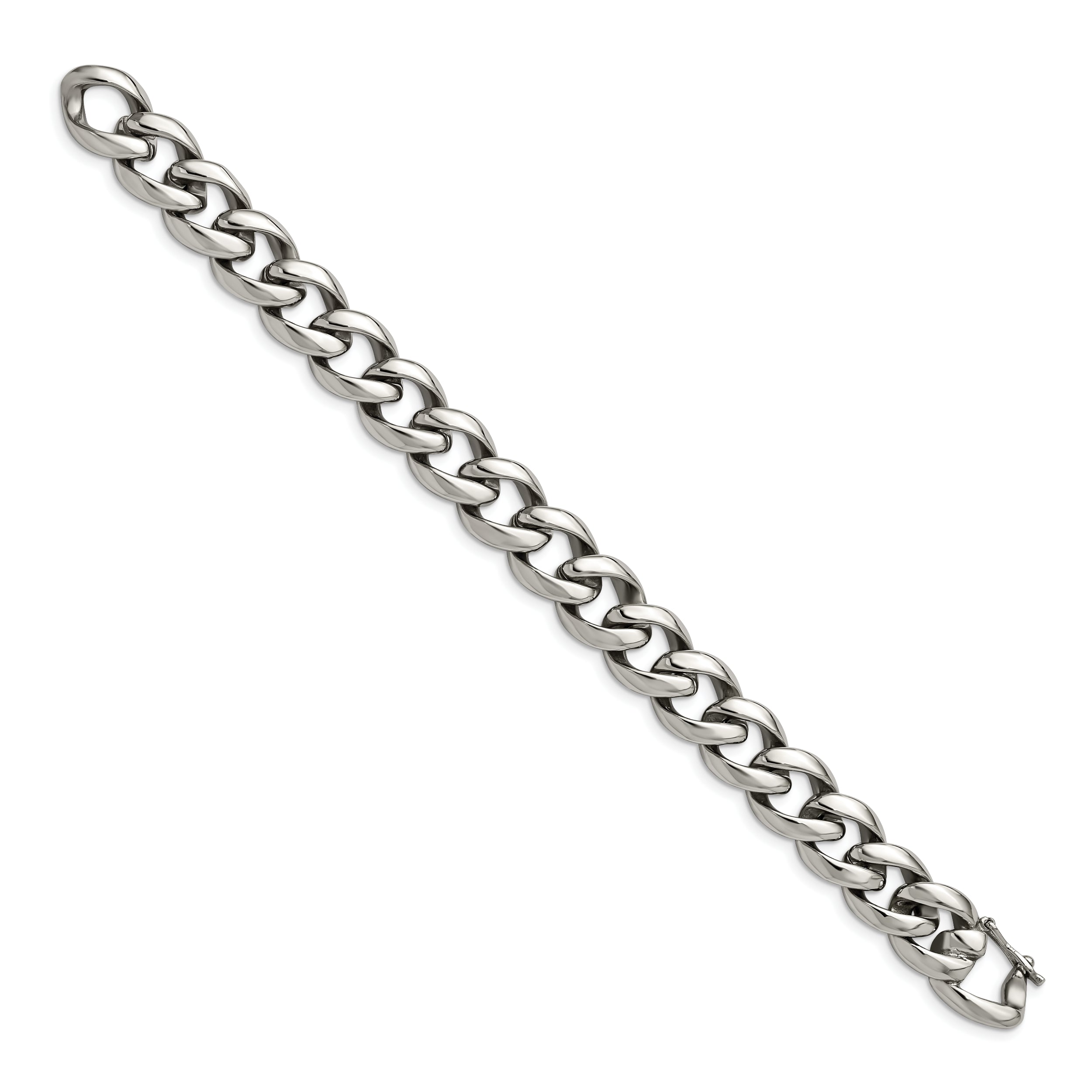 Chisel Stainless Steel Polished 8.25 inch Curb Link Bracelet