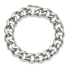 Chisel Stainless Steel Polished 8.25 inch Curb Link Bracelet