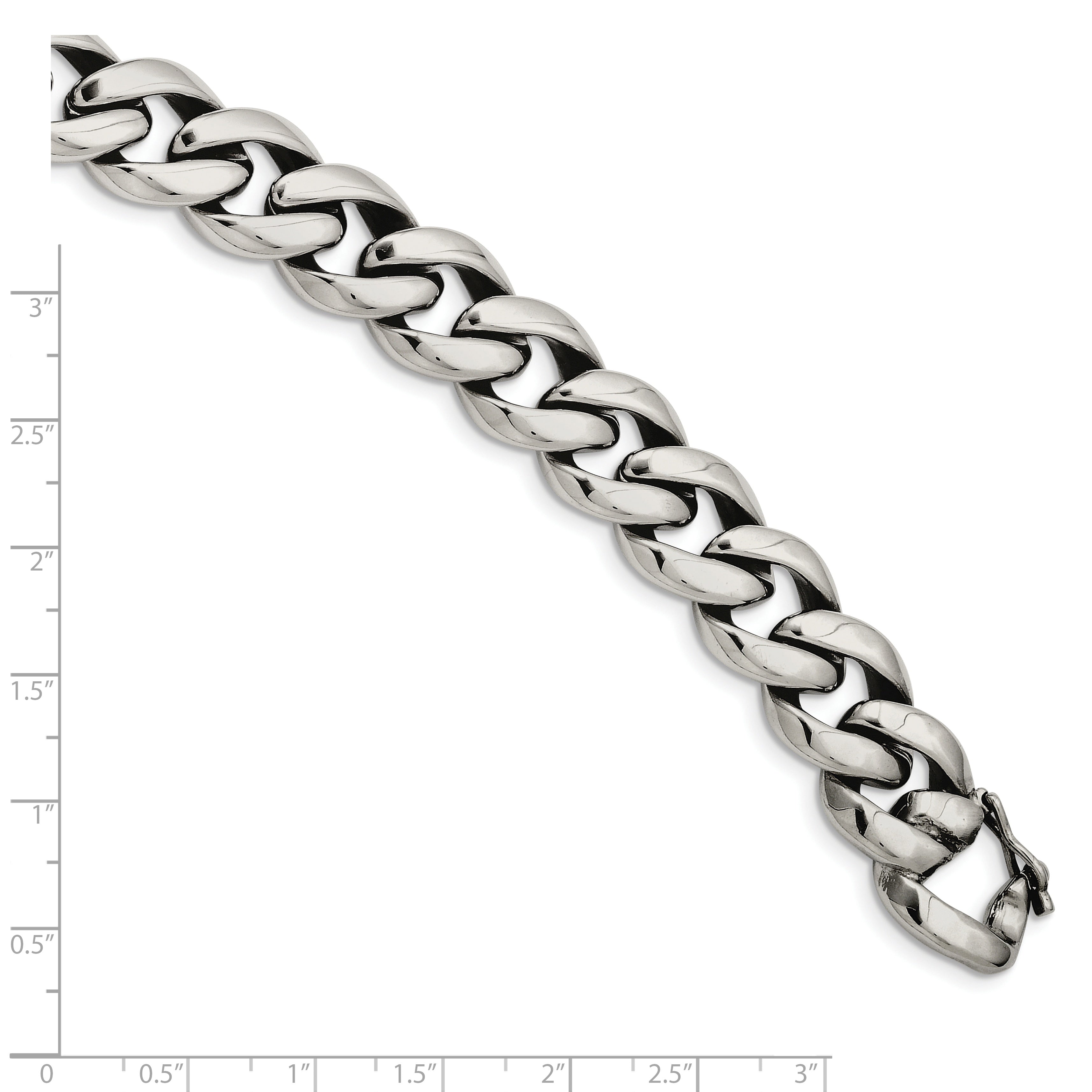 Chisel Stainless Steel Polished 8.25 inch Curb Link Bracelet