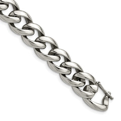 Chisel Stainless Steel Polished 8.25 inch Curb Link Bracelet