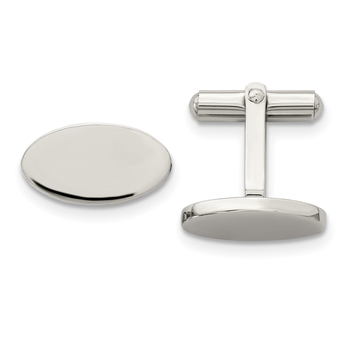 Chisel Stainless Steel Polished Oval Cufflinks