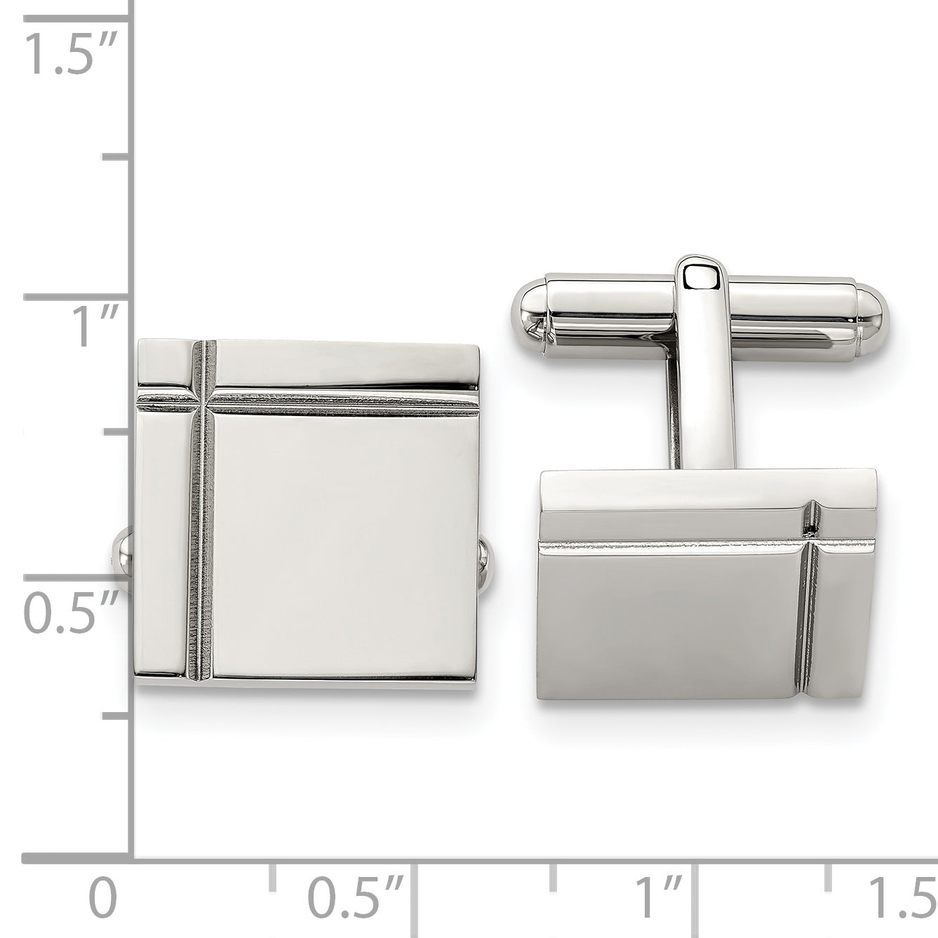 Chisel Stainless Steel Polished Square Cufflinks