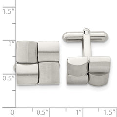 Chisel Brushed Stainless Steel Men's Cufflinks with Gift Box