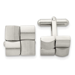 Chisel Stainless Steel Brushed Cufflinks