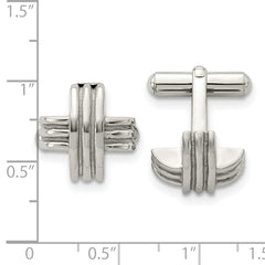 Chisel Stainless Steel Polished Fancy X Cufflinks