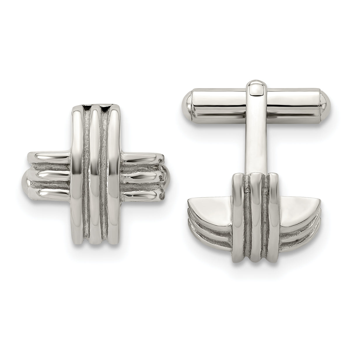 Chisel Stainless Steel Polished Fancy X Cufflinks