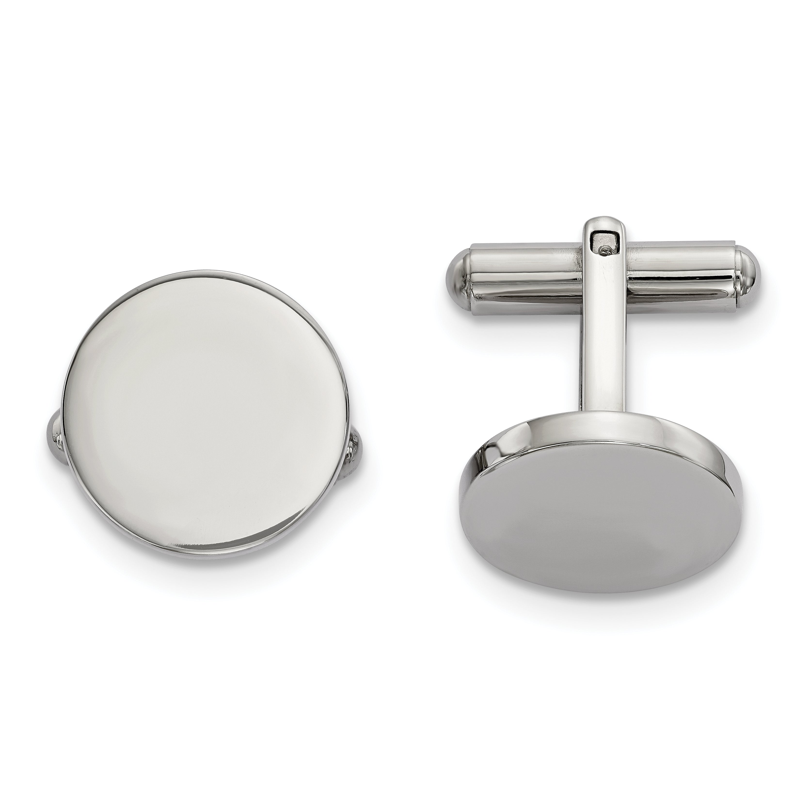 Chisel Stainless Steel Polished Circle Cufflinks