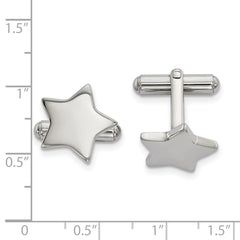 Chisel Stainless Steel Polished Star Cufflinks