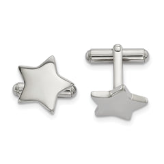 Chisel Stainless Steel Polished Star Cufflinks