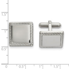 Chisel Stainless Steel Polished Square Cufflinks