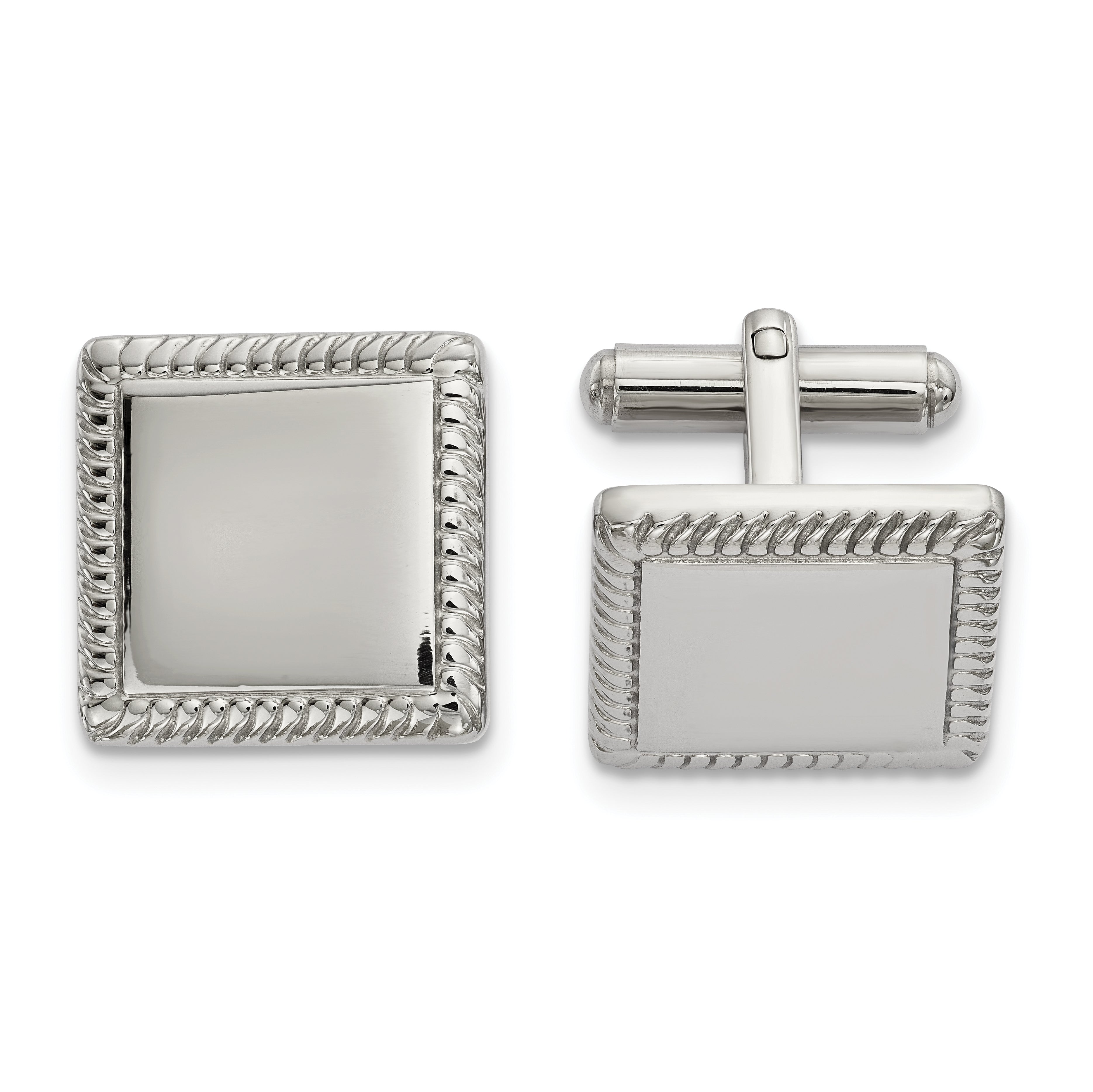 Chisel Stainless Steel Polished Square Cufflinks