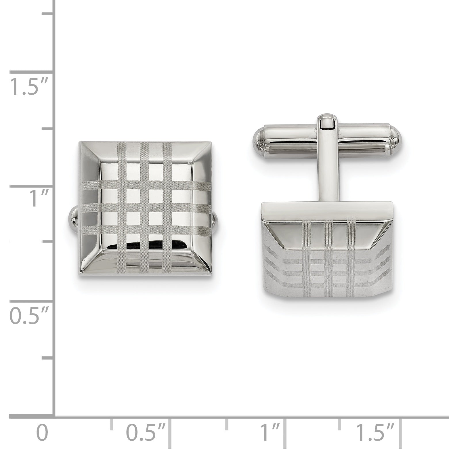 Chisel Stainless Steel Polished Square Cufflinks