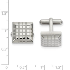 Chisel Stainless Steel Polished Square Cufflinks