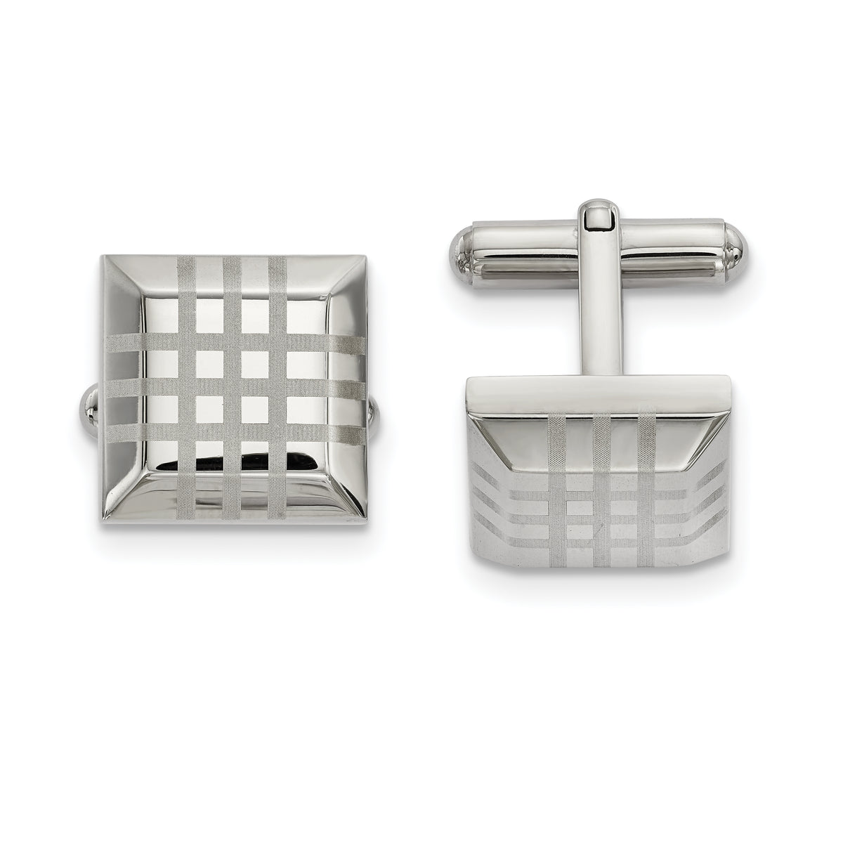 Chisel Stainless Steel Polished Square Cufflinks