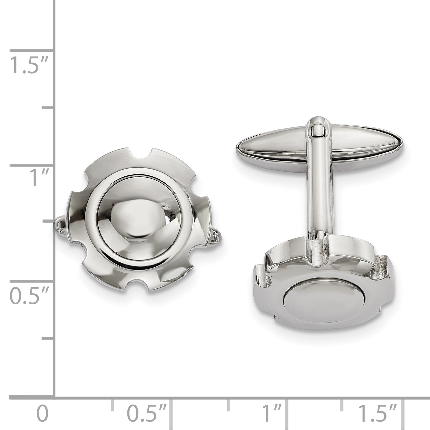 Chisel Stainless Steel Polished Cufflinks