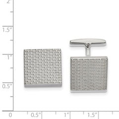 Stainless Steel Polished and Textured Square Cufflinks