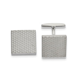 Stainless Steel Polished and Textured Square Cufflinks