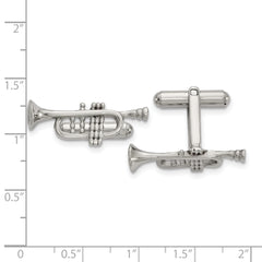 Chisel Stainless Steel Polished Trumpet Cufflinks